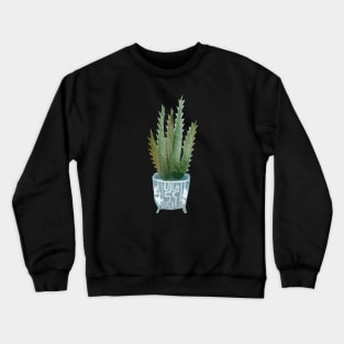 Green Plant Watercolor Art Crewneck Sweatshirt